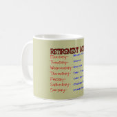 退職のスケジュール-おもしろいな退職のギフト コーヒーマグカップ (正面左)