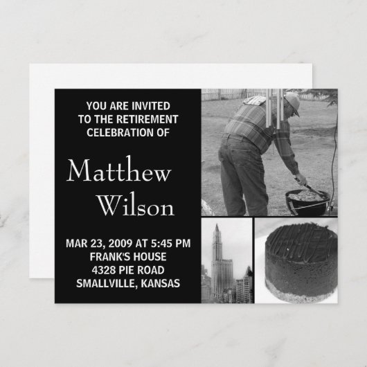 退職のパーティの招待状のカスタマイズ可能な写真 インビテーションポストカード (正面/裏面)