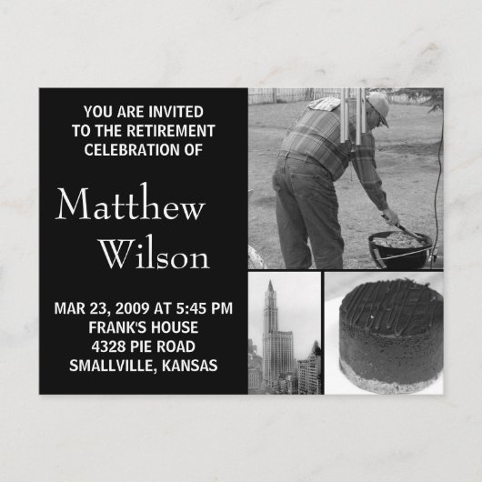 退職のパーティの招待状のカスタマイズ可能な写真 インビテーションポストカード (正面)