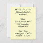 退職のパーティの招待状のゴルファーEZ2はカスタマイズ 招待状 (裏面)