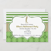退職のパーティの招待状のゴルフ緑金ゴールド 招待状 (正面)