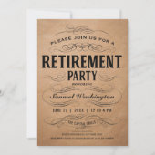 退職のパーティの招待状のヴィンテージScrollwork 招待状 (正面)