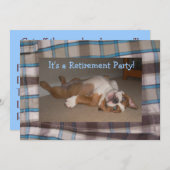 退職のパーティの招待状の英国のブルドッグ 招待状 (正面/裏面)