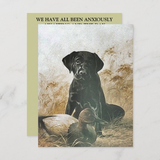 退職のパーティの招待状の親友のラブラドール 招待状 (正面/裏面)