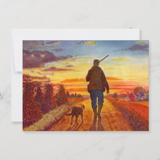 退職のパーティの招待状の親友の狩り 招待状 (正面)