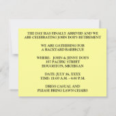 退職のパーティの招待状の親友の狩り 招待状 (裏面)