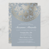 退職のパーティの招待状の金ゴールドホイル 招待状 (正面/裏面)