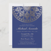 退職のパーティの招待状の金ゴールドホイル 招待状 (正面)