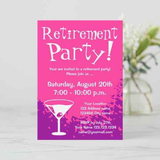 退職のパーティの招待状|のカスタムの招待 招待状 (スタンド正面)