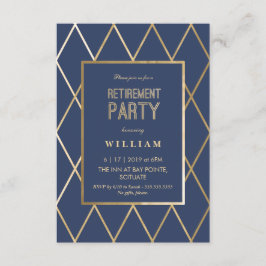 退職のパーティの招待状-エレガントな金ゴールドトレンディー 招待状