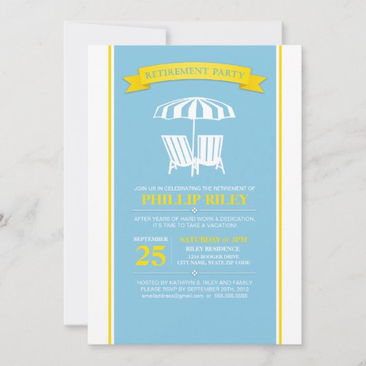 退職のパーティの招待状 招待状 (正面)
