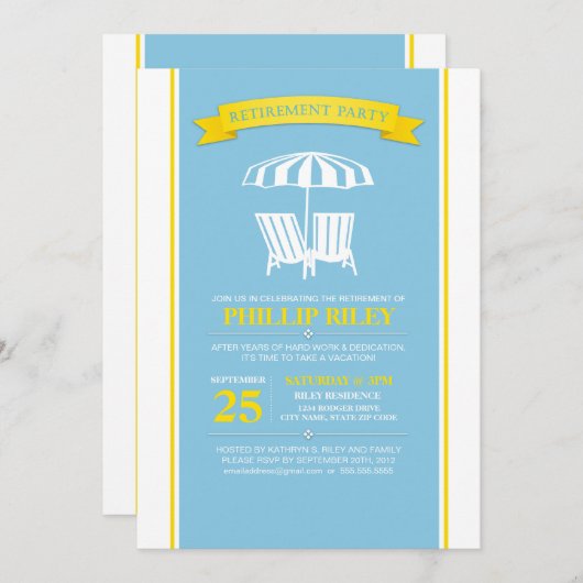 退職のパーティの招待状 招待状 (正面/裏面)