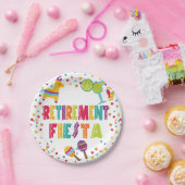 退職のフェスタの紙皿-白 ペーパープレート (パーティー)