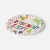 退職のフェスタの紙皿-白 ペーパープレート (アングル)