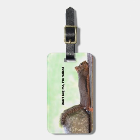 退職のユーモアのリス ラゲッジタグ (正面縦)