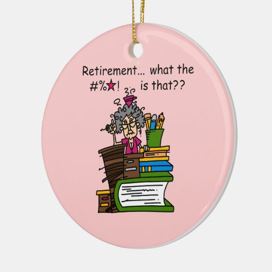 退職のユーモアはである何 セラミックオーナメント (左)