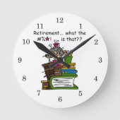 退職のユーモアはである何 ラウンド壁時計 (正面)