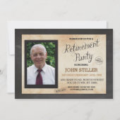 退職の写真のチョークの素朴なパーティの招待状 招待状 (正面)