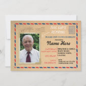 退職の写真の郵便郵便はがきの退職したな招待 招待状 (正面)