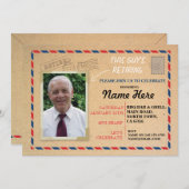 退職の写真の郵便郵便はがきの退職したな招待 招待状 (正面/裏面)