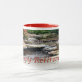 退職の庭の滝の滝の信号器のマグ マグカップ (中央)