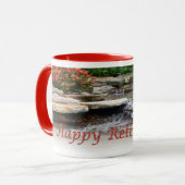 退職の庭の滝の滝の信号器のマグ マグカップ (正面左)