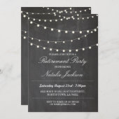 退職の招待状のチョークエレガントなライト招待 招待状 (正面/裏面)