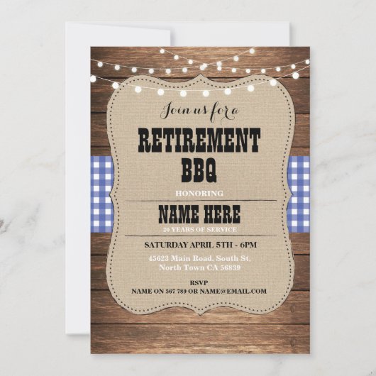 退職の招待状の退職したなパーティーBBQの招待 招待状 (正面)