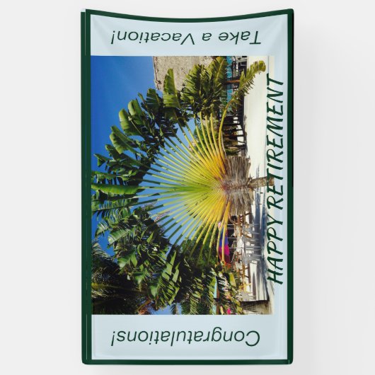 退職の旗の元のカリブのな写真 横断幕 (縦)