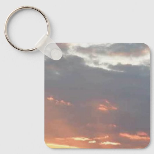 退職の日の夕焼け写真で新しい始まり キーホルダー (正面)