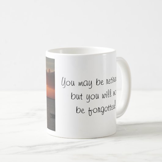 退職の日没のマグ コーヒーマグカップ (正面右)