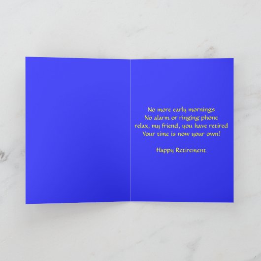 退職の時計、 カード (内部)