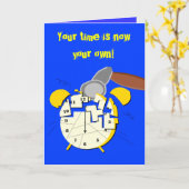 退職の時計、 カード (黄色い花)