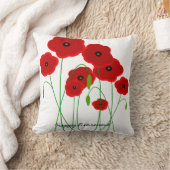 退職の枕赤のケシ クッション (ブランケット)