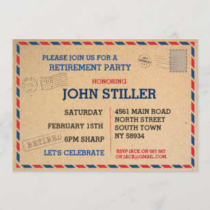 退職の郵便はがき郵便ポストの招待の招待状 招待状