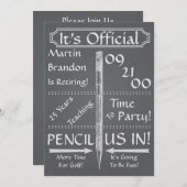 退職の黒板のヴィンテージの先生のパーティー 招待状 (正面/裏面)