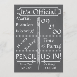 退職の黒板のヴィンテージの先生のパーティー 招待状