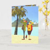 退職はおもしろい カード (黄色い花)