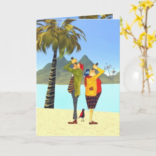 退職はおもしろい カード (黄色い花)