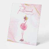 退職は似合う!スニーカーのフラミンゴ 台座サイン (正面)