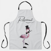 退職は似合う!ダッパーピンクフラミンゴ エプロン (正面)