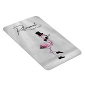 退職は似合う!ダッパーピンクフラミンゴ マグネット (右側)