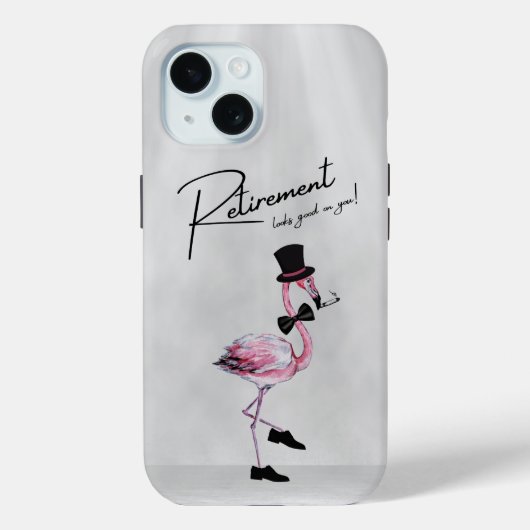 退職は似合う！ダッパーピンクフラミンゴ Case-Mate iPhoneケース (裏面)