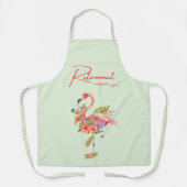 退職は似合う!熱帯フラミンゴ エプロン (正面)