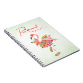 退職は似合う！熱帯フラミンゴ ノートブック (右側)