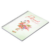 退職は似合う！熱帯フラミンゴ ノートブック (左側)