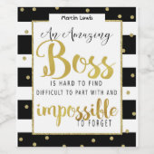 退職または離れのボスお感謝していはワインラベル ワインラベル (シングルラベル)