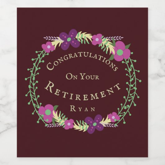 退職を祝う ワインラベル (シングルラベル)