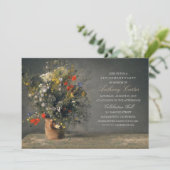 退職を絵を描く素朴な花つぼのヴィンテージ 招待状 (スタンド正面)