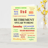 退職を誓う言葉 |引退ジョークのユーモア カード (黄色い花)